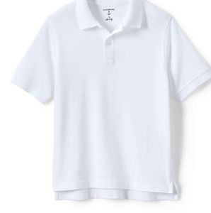 Lands' End White mesh uniform polo shirt